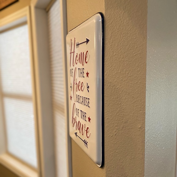 Home Of The Free Because Of The Brave Metal Wall Decor, July 4th Wall Decor - Picture 13 of 15